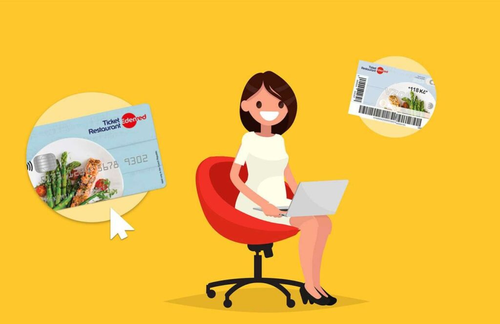 Salarié en télétravail utilisant un titre-restaurant dans le cadre de ses avantages sociaux