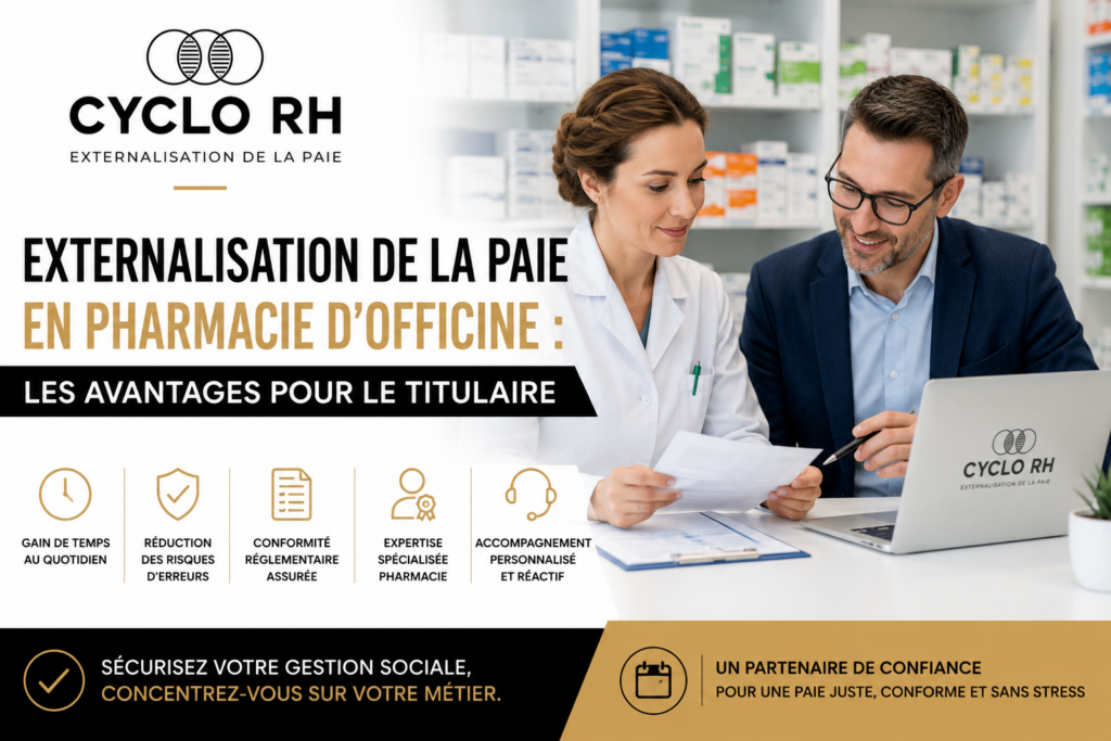 Externalisation de la paie en pharmacie d'officine avec un gestionnaire de paie certifié SILAE spécialisé dans les pharmacies