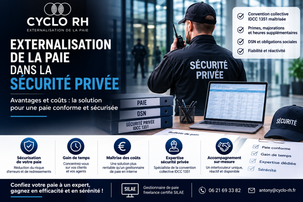 Externalisation de la paie dans la sécurité privée avec Cyclo RH – gestionnaire de paie certifié SILAE